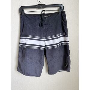 O'Neill Hyperfreak Mens Charcoal Board Shorts Outdoor Size 28 Polyester Preowned